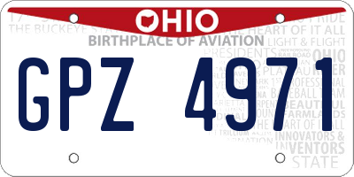 OH license plate GPZ4971