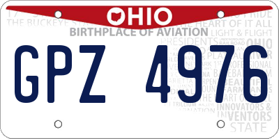 OH license plate GPZ4976