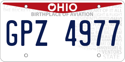 OH license plate GPZ4977