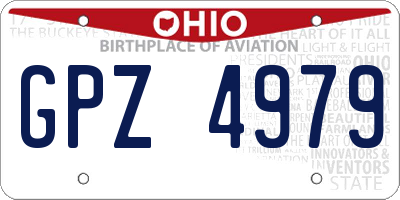 OH license plate GPZ4979