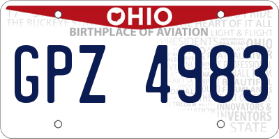 OH license plate GPZ4983