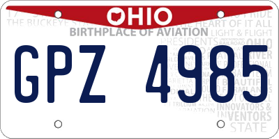 OH license plate GPZ4985