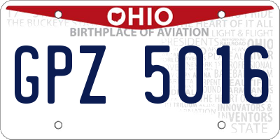 OH license plate GPZ5016