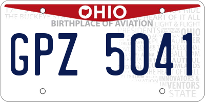OH license plate GPZ5041