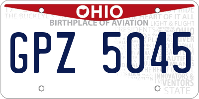 OH license plate GPZ5045