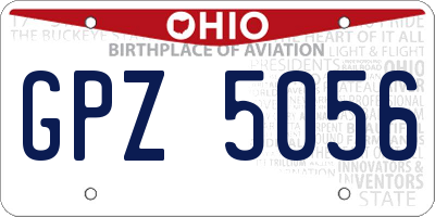 OH license plate GPZ5056