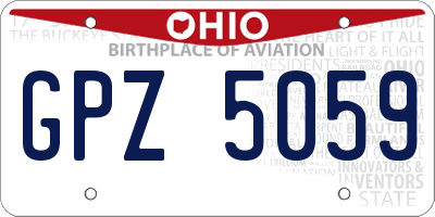 OH license plate GPZ5059