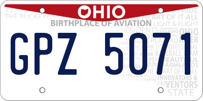 OH license plate GPZ5071