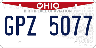 OH license plate GPZ5077
