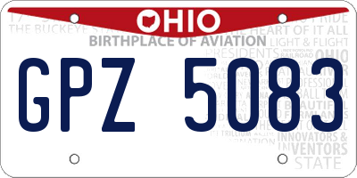 OH license plate GPZ5083