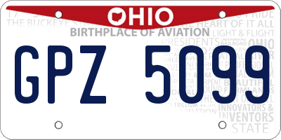 OH license plate GPZ5099