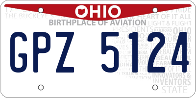 OH license plate GPZ5124