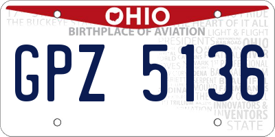 OH license plate GPZ5136