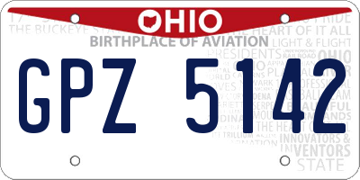 OH license plate GPZ5142