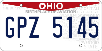 OH license plate GPZ5145