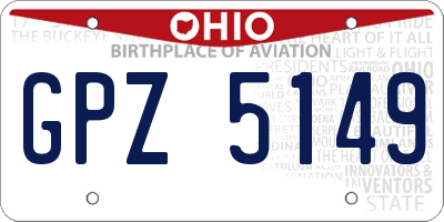 OH license plate GPZ5149