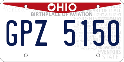 OH license plate GPZ5150