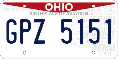 OH license plate GPZ5151