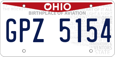 OH license plate GPZ5154