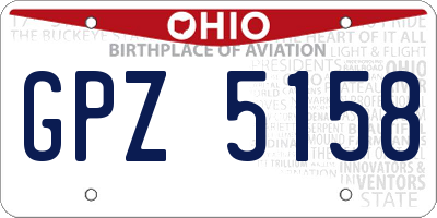 OH license plate GPZ5158