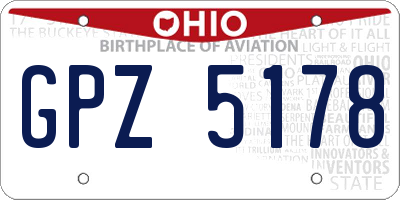 OH license plate GPZ5178