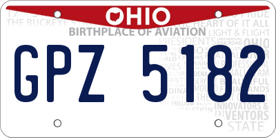 OH license plate GPZ5182