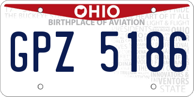 OH license plate GPZ5186
