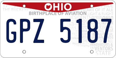 OH license plate GPZ5187