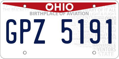 OH license plate GPZ5191