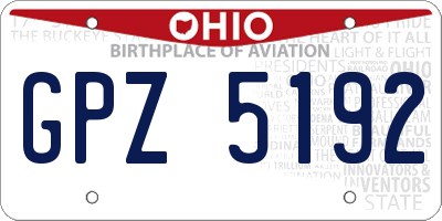 OH license plate GPZ5192