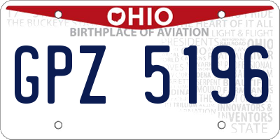 OH license plate GPZ5196