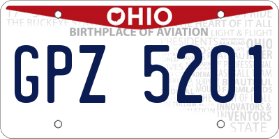 OH license plate GPZ5201