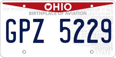 OH license plate GPZ5229