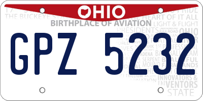 OH license plate GPZ5232