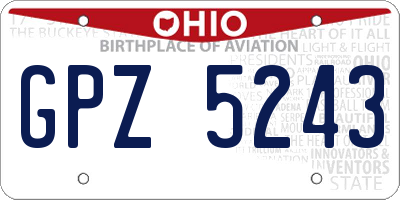 OH license plate GPZ5243