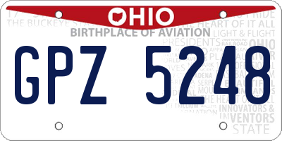 OH license plate GPZ5248