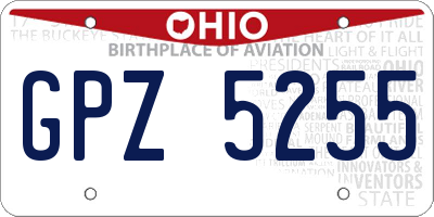 OH license plate GPZ5255