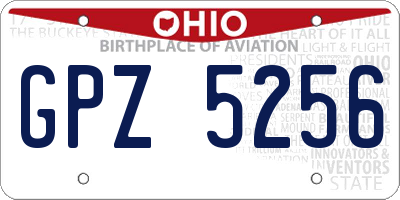 OH license plate GPZ5256