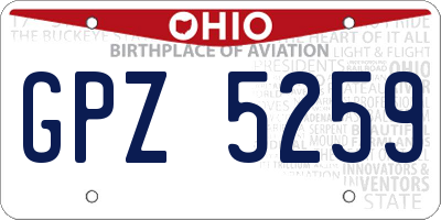 OH license plate GPZ5259