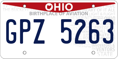 OH license plate GPZ5263