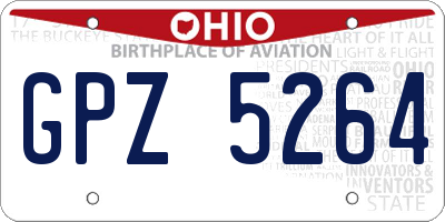 OH license plate GPZ5264
