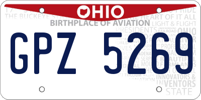 OH license plate GPZ5269