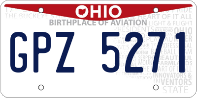 OH license plate GPZ5271
