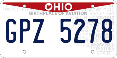 OH license plate GPZ5278