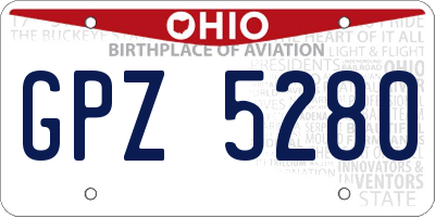 OH license plate GPZ5280