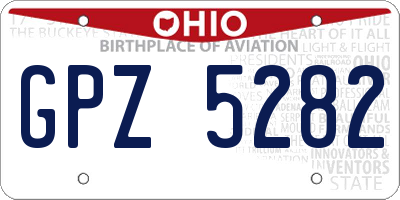 OH license plate GPZ5282