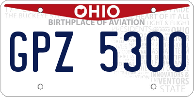 OH license plate GPZ5300
