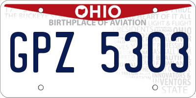 OH license plate GPZ5303