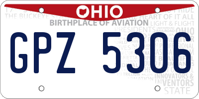 OH license plate GPZ5306
