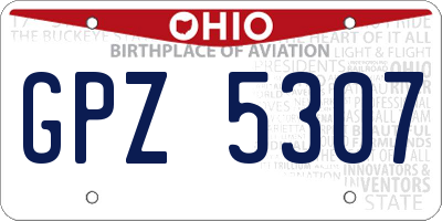 OH license plate GPZ5307